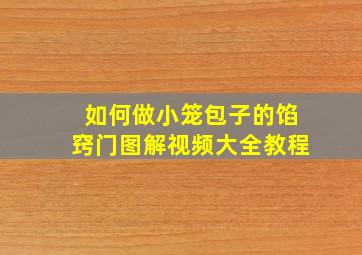 如何做小笼包子的馅窍门图解视频大全教程