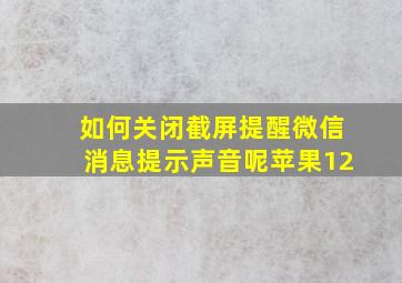 如何关闭截屏提醒微信消息提示声音呢苹果12