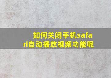 如何关闭手机safari自动播放视频功能呢