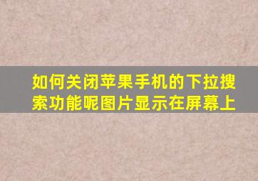 如何关闭苹果手机的下拉搜索功能呢图片显示在屏幕上