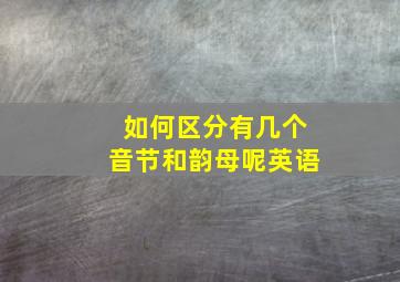 如何区分有几个音节和韵母呢英语