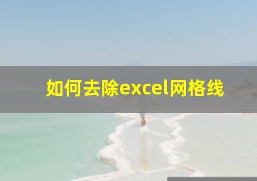 如何去除excel网格线