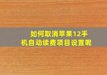 如何取消苹果12手机自动续费项目设置呢