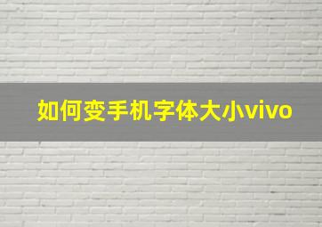 如何变手机字体大小vivo