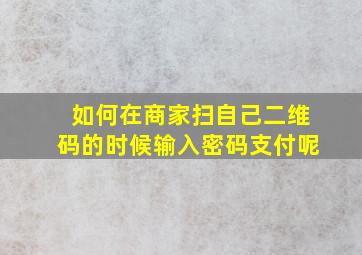 如何在商家扫自己二维码的时候输入密码支付呢