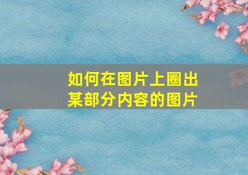 如何在图片上圈出某部分内容的图片