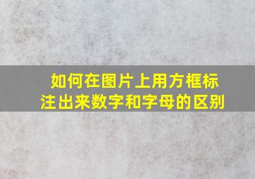 如何在图片上用方框标注出来数字和字母的区别