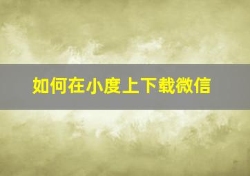 如何在小度上下载微信