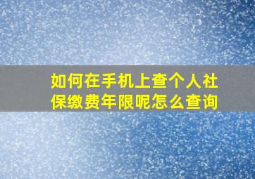 如何在手机上查个人社保缴费年限呢怎么查询