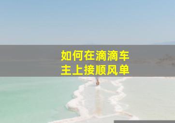 如何在滴滴车主上接顺风单