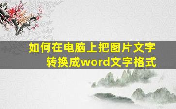 如何在电脑上把图片文字转换成word文字格式