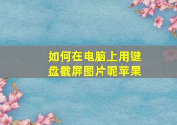 如何在电脑上用键盘截屏图片呢苹果