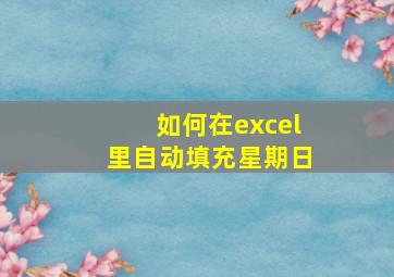 如何在excel里自动填充星期日