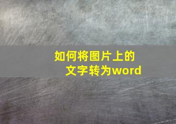 如何将图片上的文字转为word