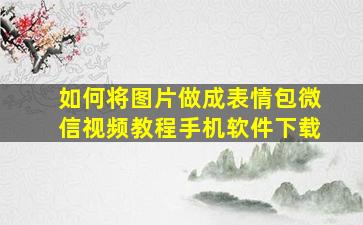 如何将图片做成表情包微信视频教程手机软件下载