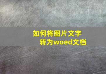 如何将图片文字转为woed文档