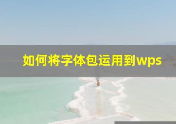 如何将字体包运用到wps