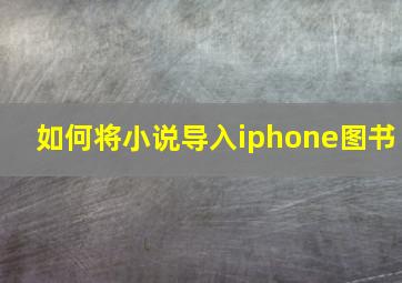 如何将小说导入iphone图书