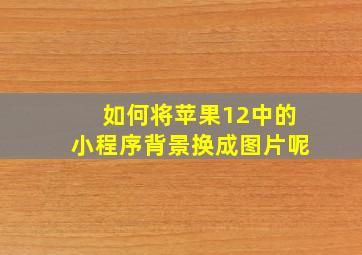 如何将苹果12中的小程序背景换成图片呢