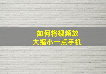 如何将视频放大缩小一点手机