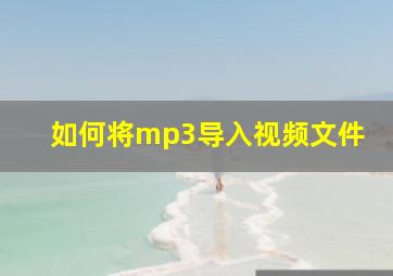 如何将mp3导入视频文件