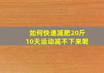 如何快速减肥20斤10天运动减不下来呢