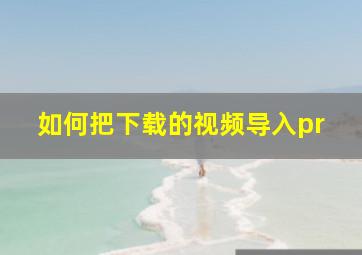 如何把下载的视频导入pr