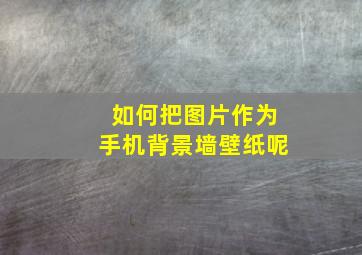 如何把图片作为手机背景墙壁纸呢