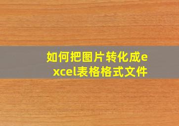 如何把图片转化成excel表格格式文件