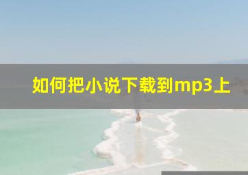 如何把小说下载到mp3上