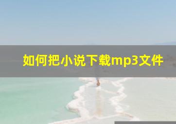 如何把小说下载mp3文件