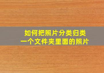 如何把照片分类归类一个文件夹里面的照片