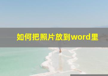 如何把照片放到word里