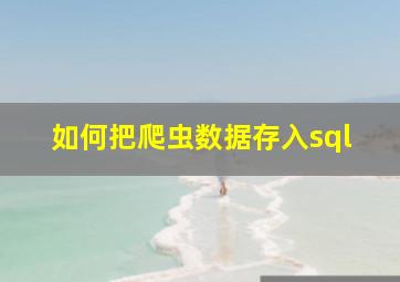 如何把爬虫数据存入sql