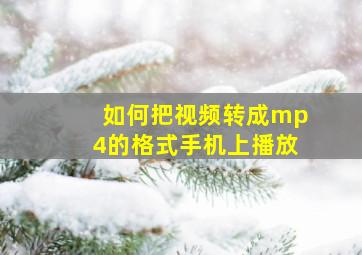 如何把视频转成mp4的格式手机上播放