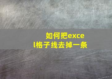 如何把excel格子线去掉一条