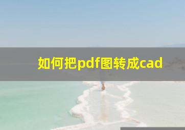 如何把pdf图转成cad