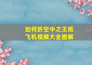 如何折空中之王纸飞机视频大全图解