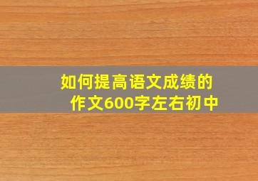 如何提高语文成绩的作文600字左右初中