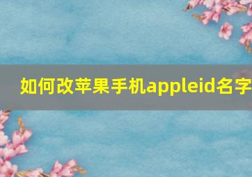 如何改苹果手机appleid名字