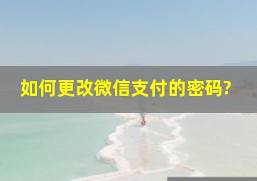 如何更改微信支付的密码?