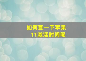 如何查一下苹果11激活时间呢