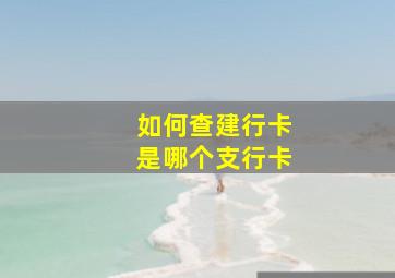 如何查建行卡是哪个支行卡