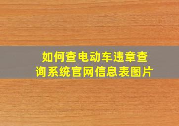 如何查电动车违章查询系统官网信息表图片