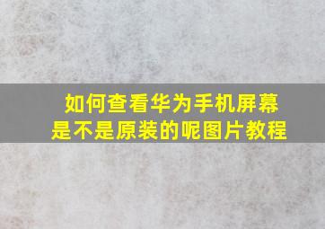 如何查看华为手机屏幕是不是原装的呢图片教程