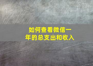 如何查看微信一年的总支出和收入