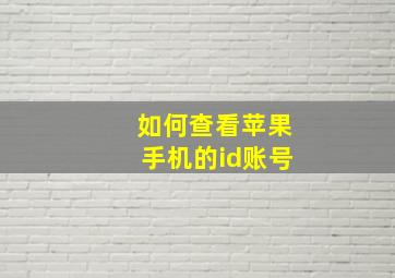 如何查看苹果手机的id账号