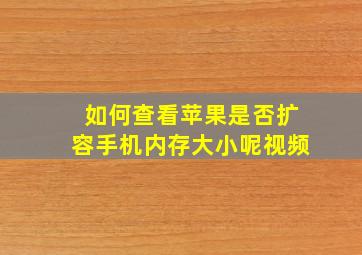 如何查看苹果是否扩容手机内存大小呢视频