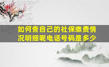 如何查自己的社保缴费情况明细呢电话号码是多少