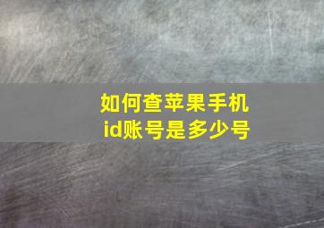 如何查苹果手机id账号是多少号